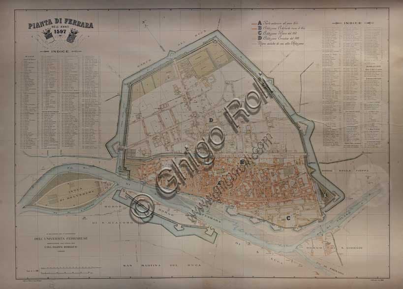 Map of Ferrara in 1597: Analysis of Filippo Borgatti's Historical Cartography