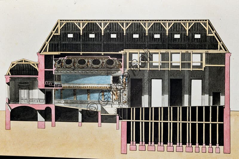 Spaccato Trasversale del Teatro del Petit Trianon a Versailles (1781)