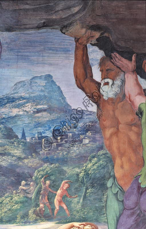 Room of Giants: Fresco Detail of the Southern Wall at Palazzo Te Mantua