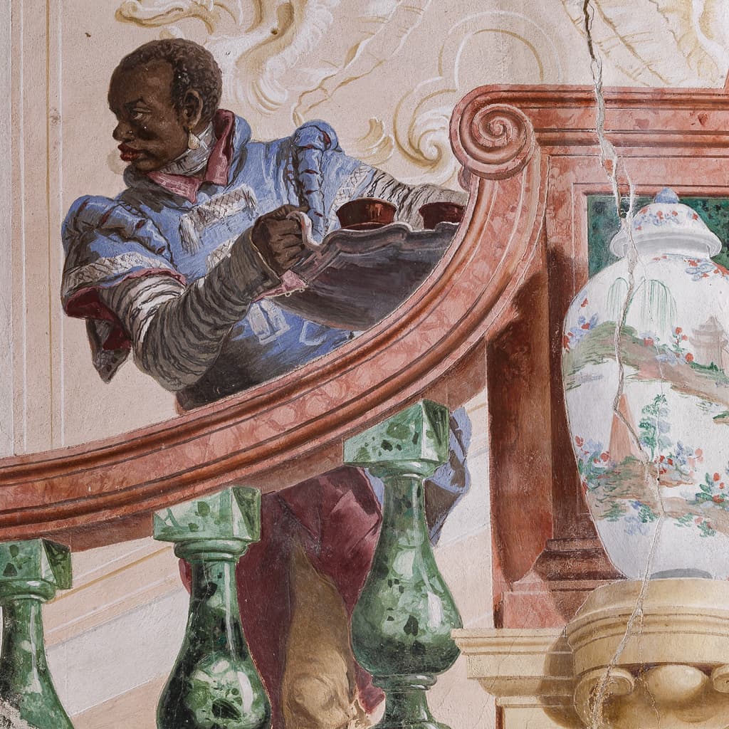 Giandomenico Tiepolo Fresco: Moor Servant at Villa Valmarana