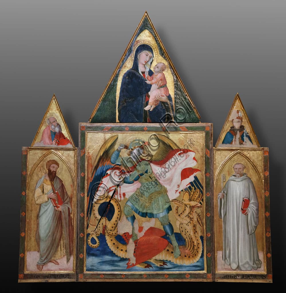 San Michele Arcangelo di Ambrogio Lorenzetti: Il trittico di Rofeno