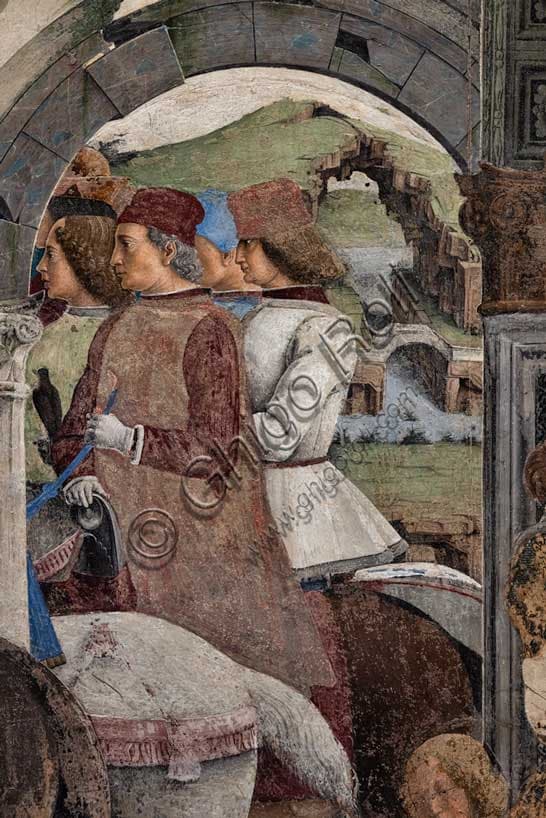 Cavalieri in 'Borso d’Este va a caccia' di Francesco del Cossa, Ferrara