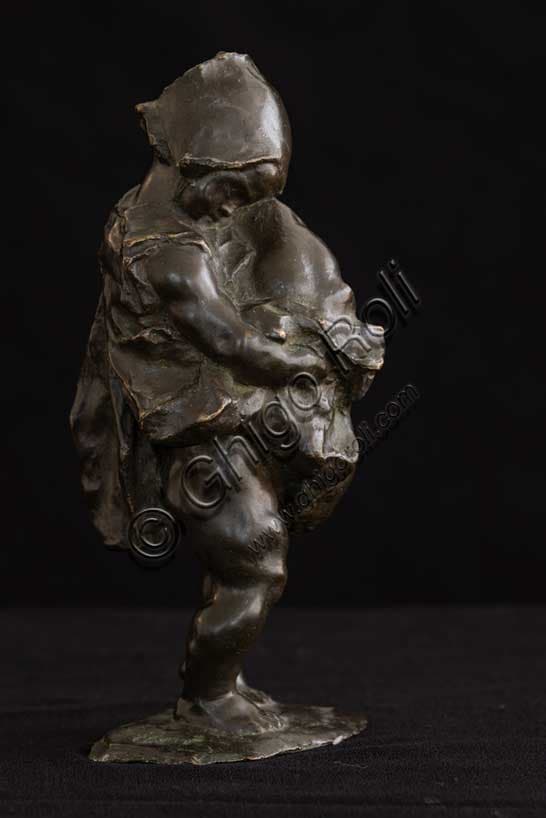Scultura in Bronzo 'Fillette et son chien' di Ermenegildo Luppi