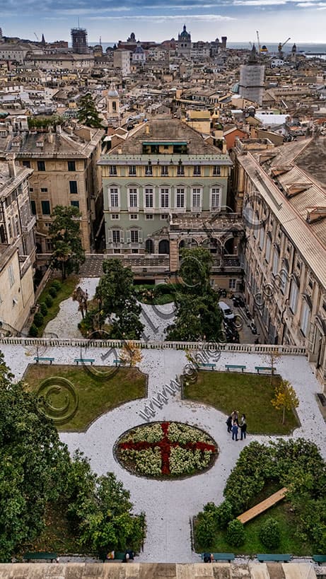 Palazzo Doria-Tursi a Genova: Veduta Aerea del Giardino Storico