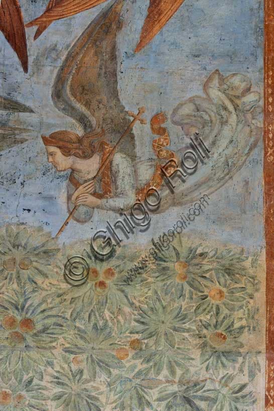 Trionfo della Morte, Buffalmacco: Angelo con Croce e Fiori nel Camposanto di Pisa