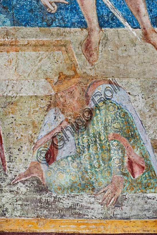 Affresco del Giudizio Universale: Re Salomone emerge dalla tomba - Camposanto Pisa