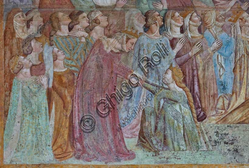 Affresco del Giudizio Universale di Buffalmacco: particolare con le giuste ed elette