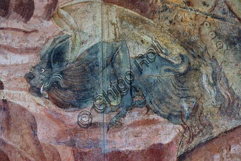 Affresco dell'Inferno nel Camposanto di Pisa: particolare con diavolo di Buffalmacco