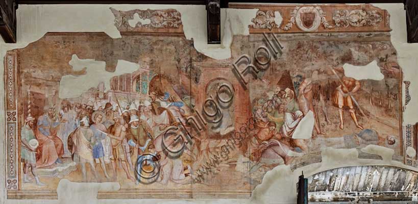 Sant'Efisio davanti al tribunale e martirio – Affresco di Spinello Aretino a Pisa