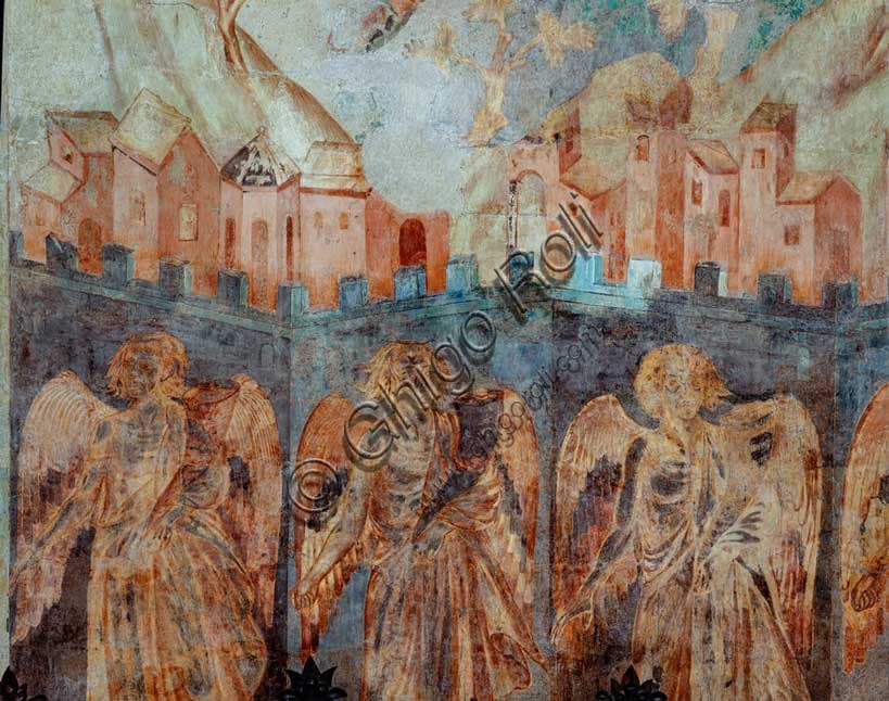Affresco di Cimabue: Angelo del Sesto Sigillo nella Basilica di Assisi