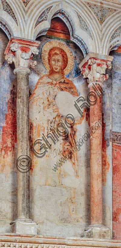 Affresco di Cimabue: il Terzo Angelo (Principato) delle Gerarchie Angeliche ad Assisi