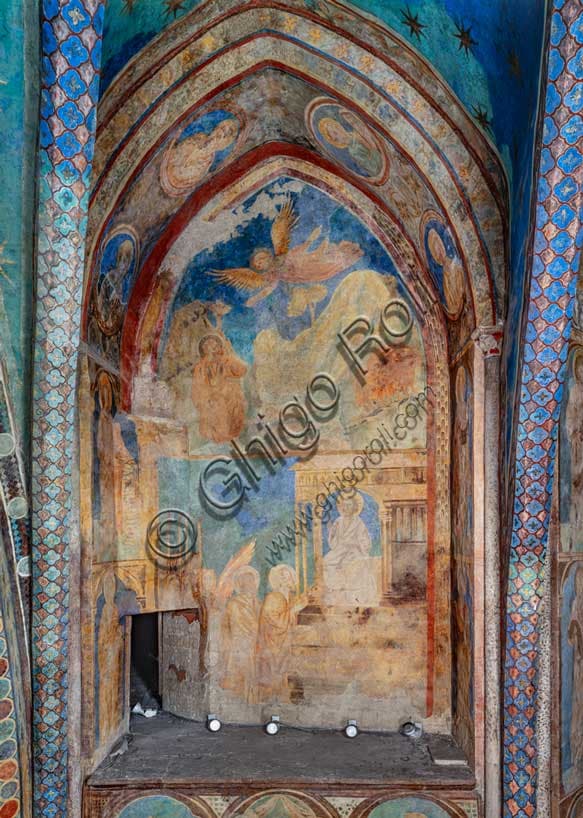 Affreschi di Cimabue: Annuncio a Gioacchino e Ingresso di Maria al Tempio