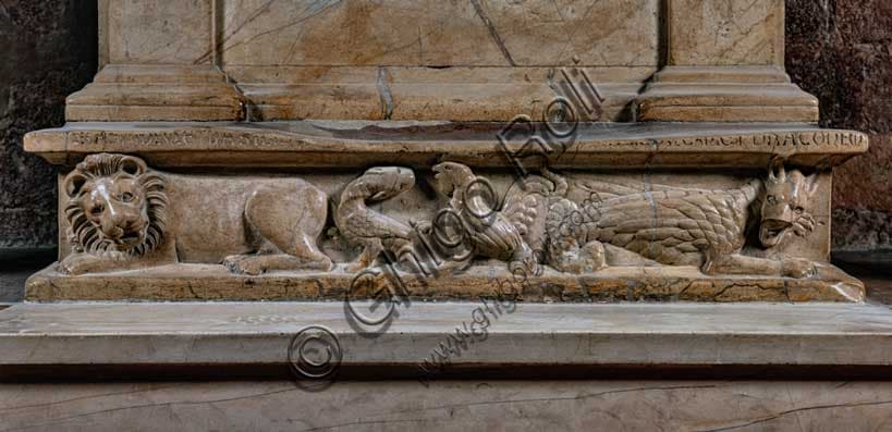 Detail of the Papal Throne Step with the Four Beasts in the Upper Basilica of Saint Francis, Assisi