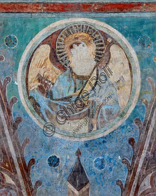 Terzo tondo con angelo: affresco gotico nella Basilica Superiore di Assisi