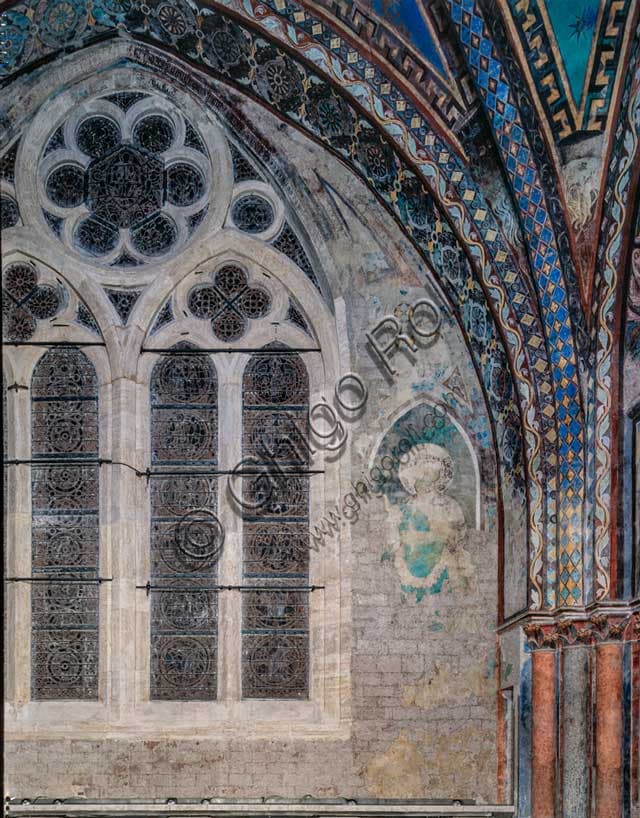 Re David: Dettaglio dell'Affresco Gotico nella Basilica Superiore di Assisi