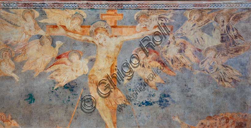 Particolare della Crocifissione di Cimabue nella Basilica Superiore di Assisi