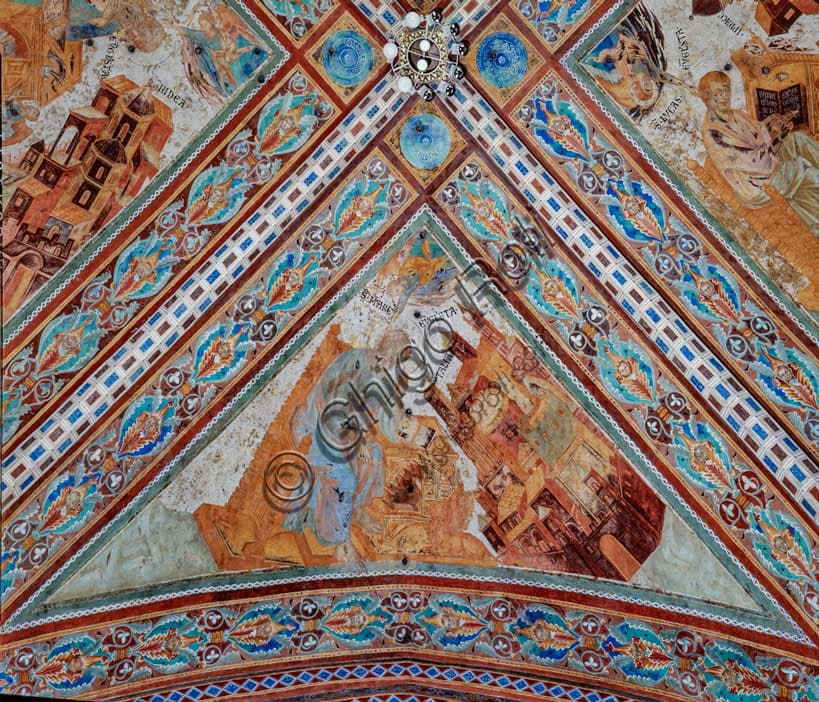 Cimabue Fresco: St. Mark and Italy in the Vault of the Evangelists, Assisi