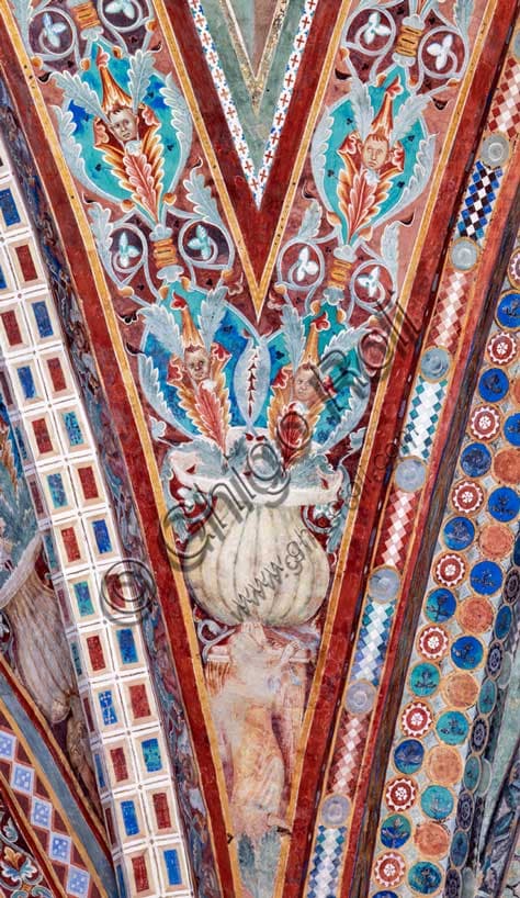 Cimabue Fresco: Evangelists' Vault with Telamon, Assisi