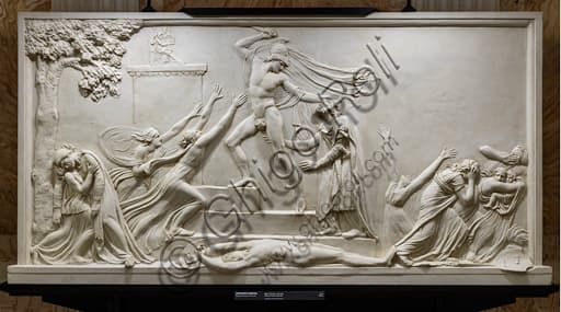 Scultura in gesso Morte di Priamo opera di Antonio Canova 1787-90