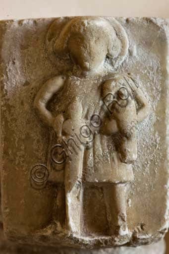 Holy Water Font with Warrior Saint in the Neo-Gothic Chapel of the Palace of the Normans