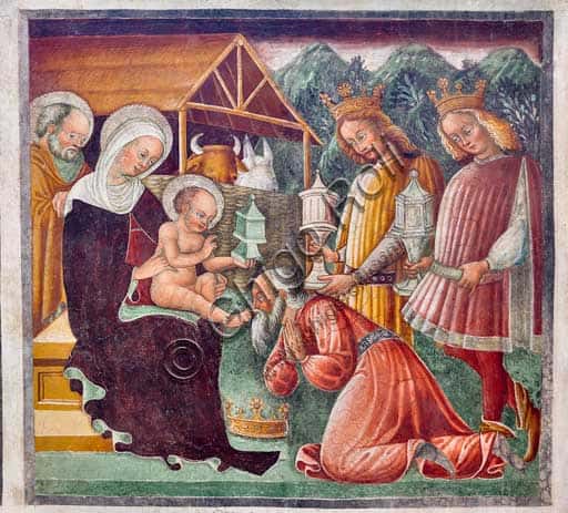 The Adoration of the Magi, fresco (1471) by Giacomo Borlone de Buschis