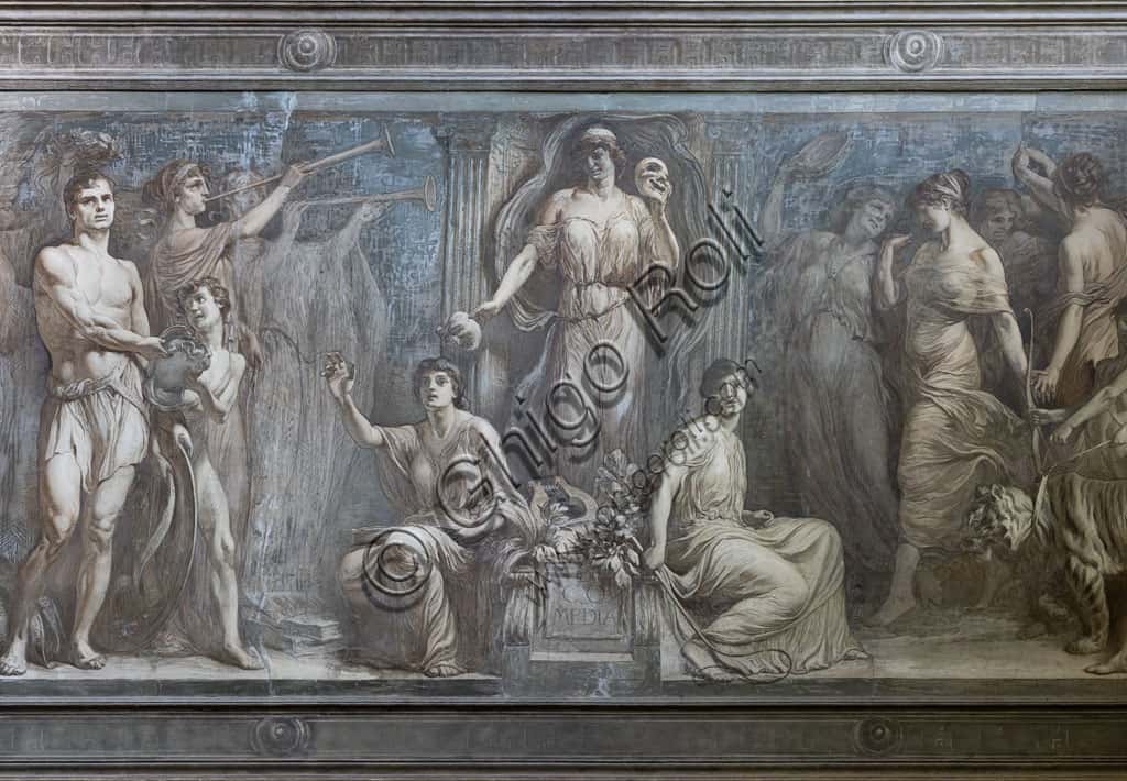 Affresco Allegoria della Commedia di Gaetano Cresseri al Teatro Grande di Brescia