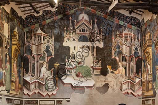 Affresco delle Arti Liberali: Astronomia e Geometria a Palazzo Trinci