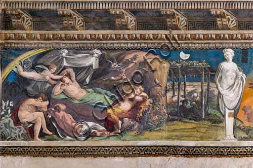 Fresco by Baldassarre Peruzzi: Iris at the House of Sleep, Villa Farnesina