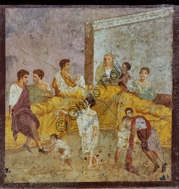 Banquet Scene with Scratched Letters - House of the Triclinium, Pompeii