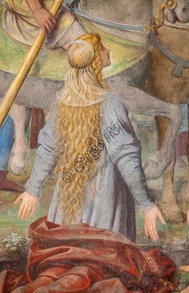 Detail with Woman in Bernardino Luini's Passion Frescoes in Lugano