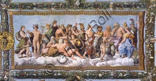 The Council of the Gods Fresco by Raphael and Penni in Villa Farnesina