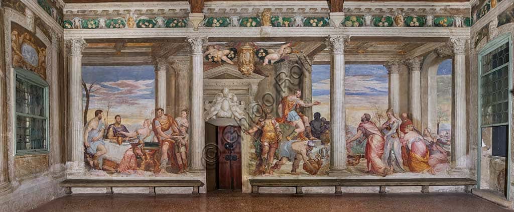Affresco 'Il convitto di Cleopatra' di Giovanni Antonio Fasolo al Castello di Thiene