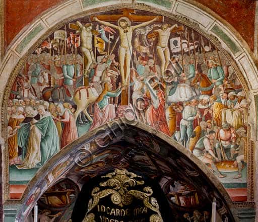 The Crucifixion: 1471 Fresco by Giacomo Borlone De Buschis in Clusone