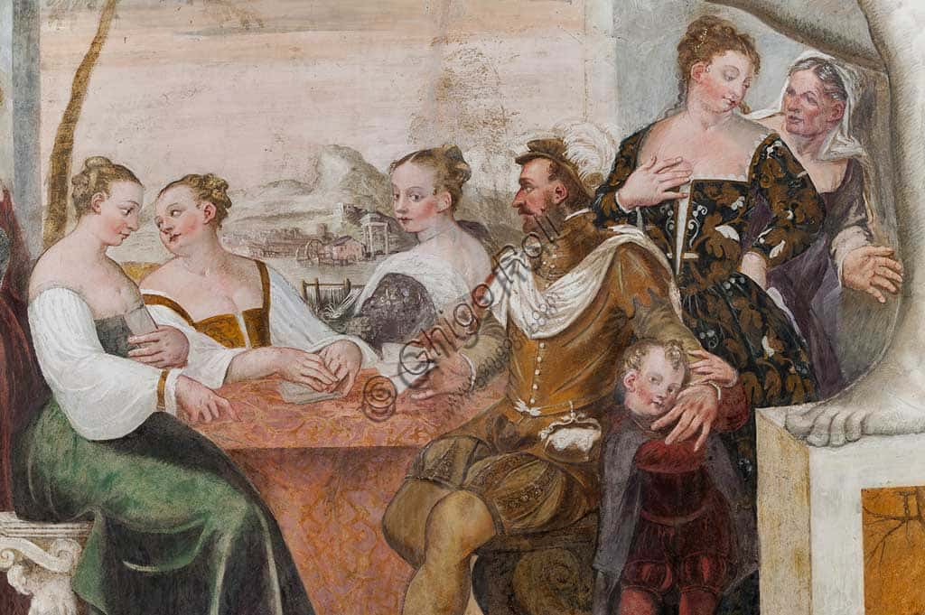 Gioco di Carte: Affresco Rinascimentale di Giovanni Antonio Fasolo