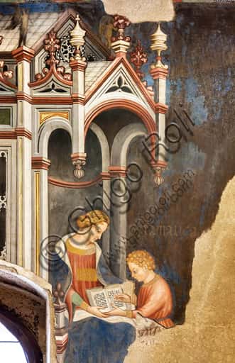 Grammatica a Palazzo Trinci: affresco nel ciclo delle Arti Liberali