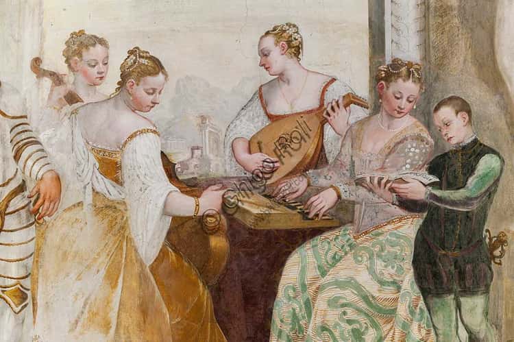 Affresco 'Il Concerto' di Giovanni Antonio Fasolo a Villa Caldogno