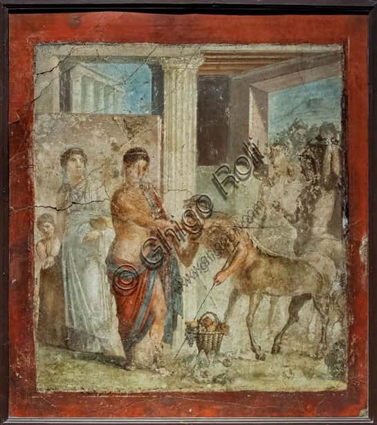 Hippodameia, Pirithous and Eurithion: Fresco from the House of Gavius Rufus in Pompeii