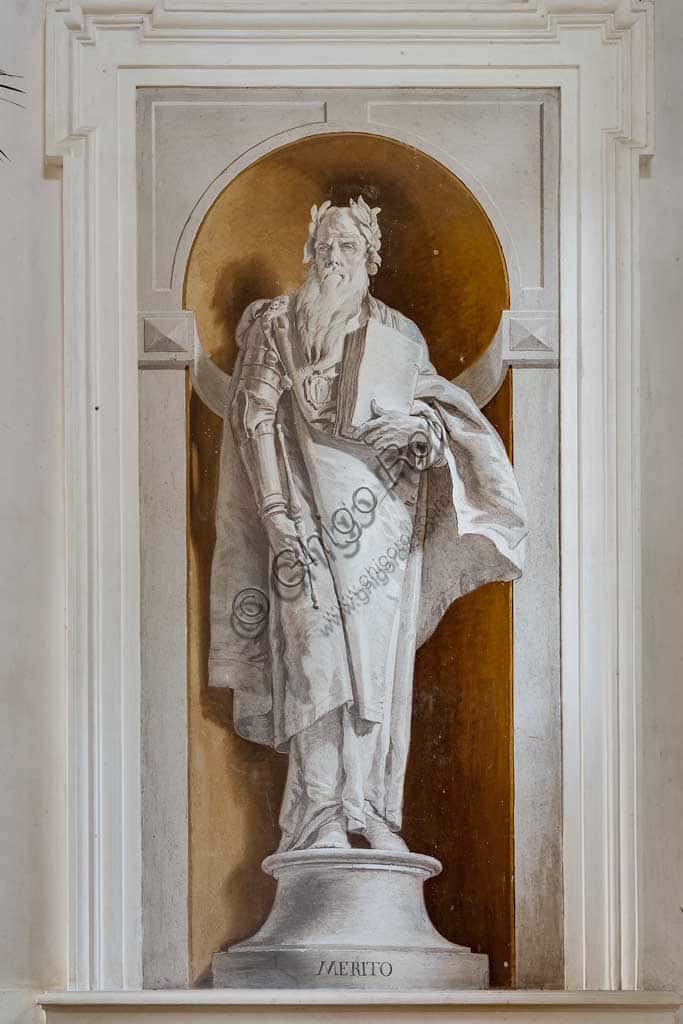 "The Merit" by Tiepolo: Monochrome Fresco at Villa Loschi Motterle (1734)