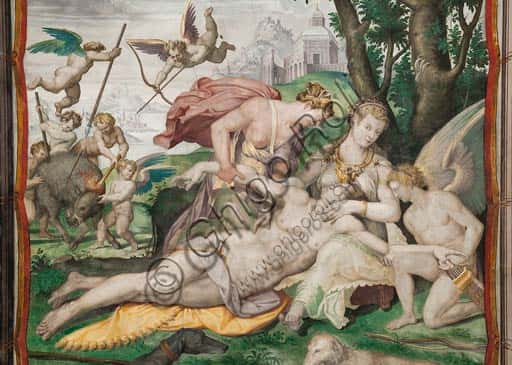 Morte di Adone: l'affresco nella Sala di Adone della Rocca dei Rossi