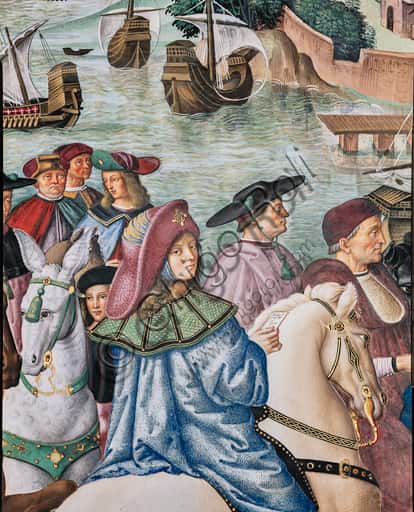 Affresco di Pinturicchio: Enea Silvio al Concilio di Basilea nel Duomo di Siena
