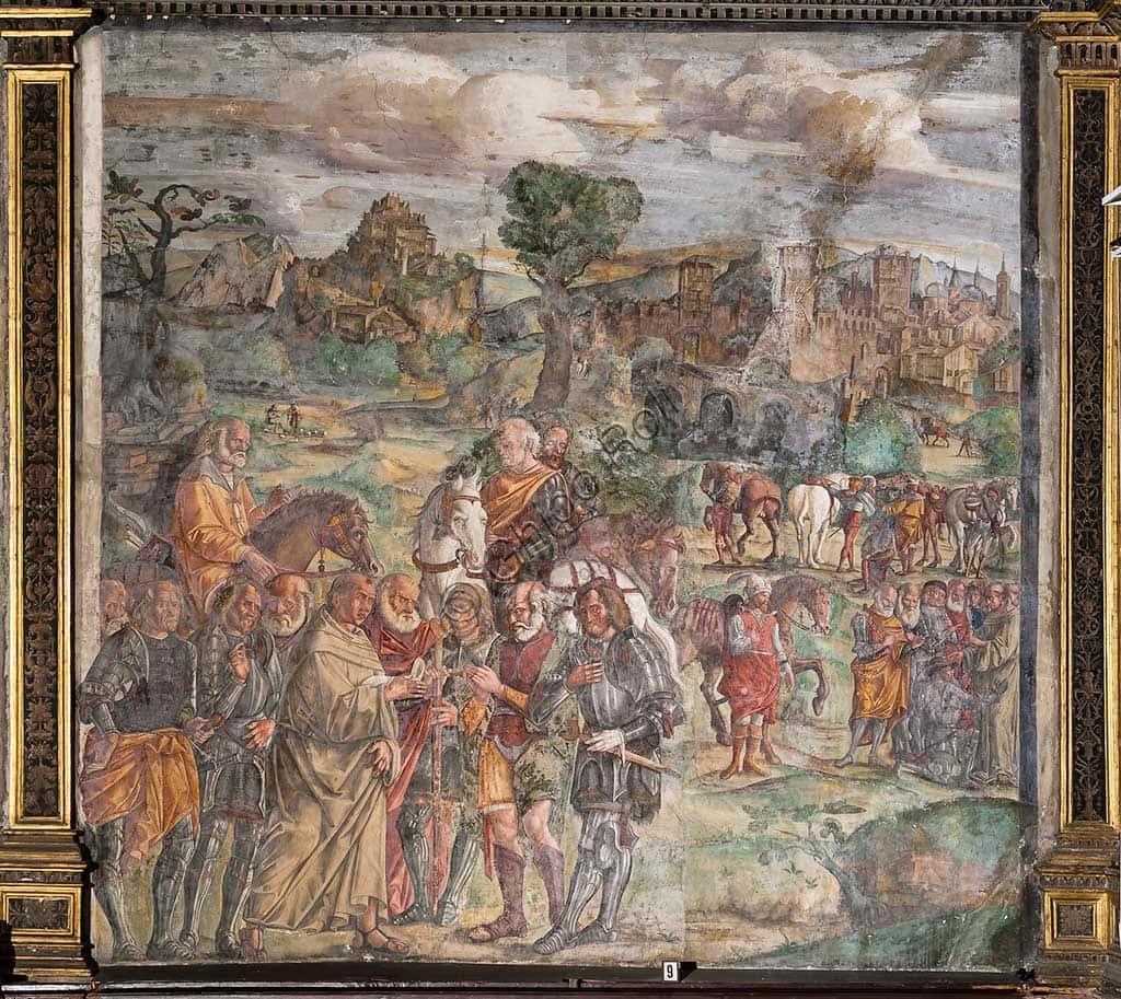 Fresco 'St. Anthony faces Ezzelino' by Corona in Padua's Basilica
