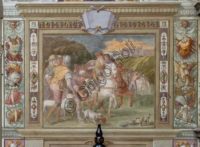 Affresco 'Scena di caccia' di Cosimo Daddi nella Villa Medicea La Petraia