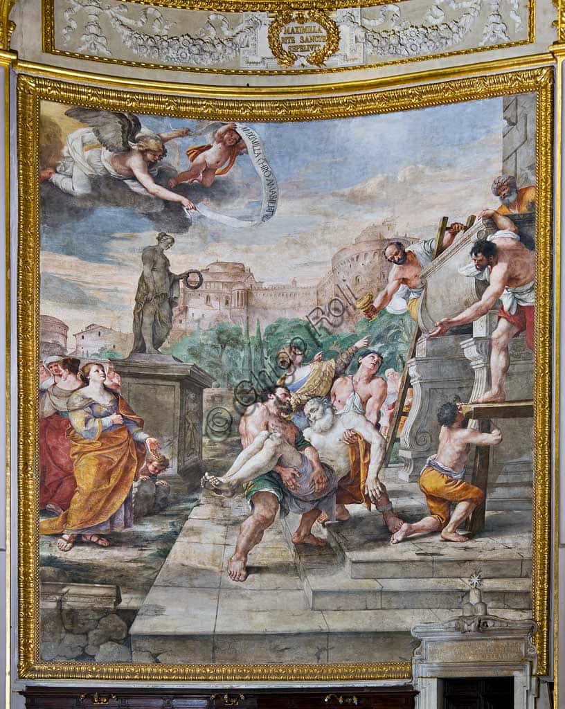 Burial of Saint Andrew: fresco by Mattia Preti in the Basilica of St Andrew della Valle