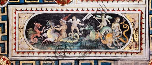 Affresco del Soffitto della Libreria Piccolomini: Il Thiasos Marino di Pinturicchio