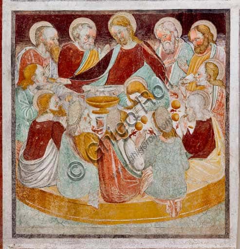 The Last Supper Fresco (1471) by Giacomo Borlone de Buschis in Clusone