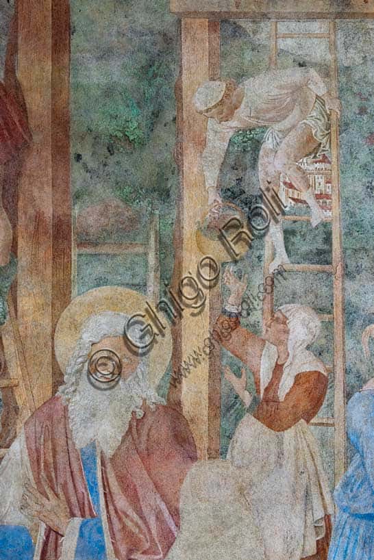 Particolare dell'affresco 'Vendemmia ed Ebbrezza di Noè' di Benozzo Gozzoli