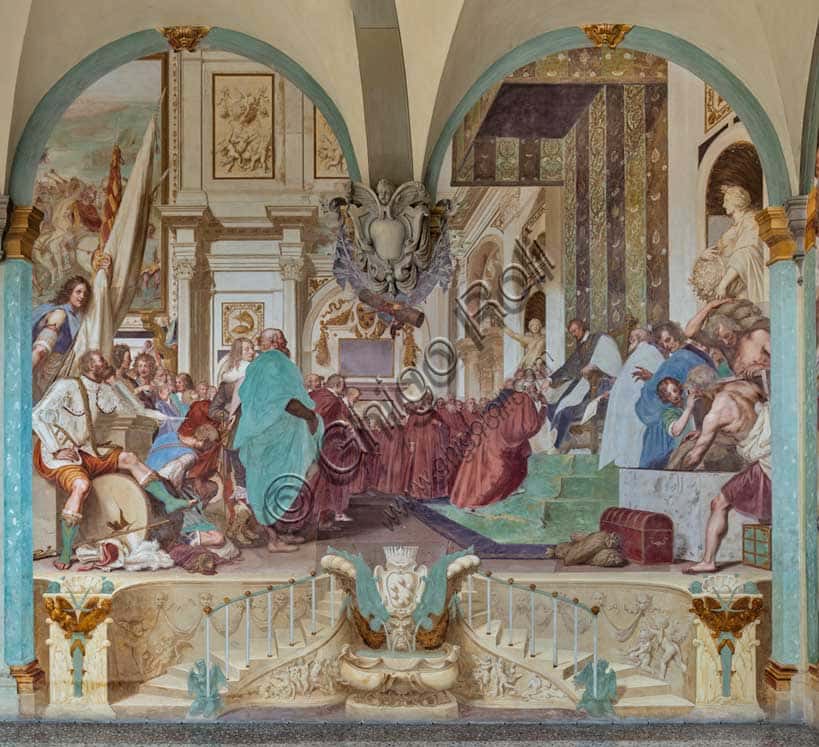 Affresco di Volterrano: Cosimo I e Francesco de' Medici a Firenze