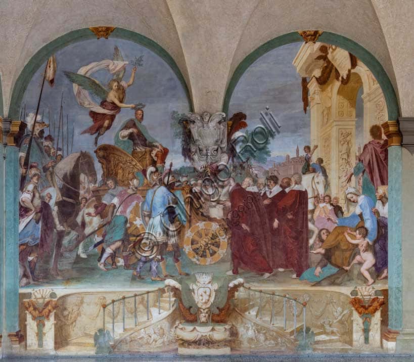 Affresco Fasti Medicei: Cosimo I a Siena di Volterrano a Firenze