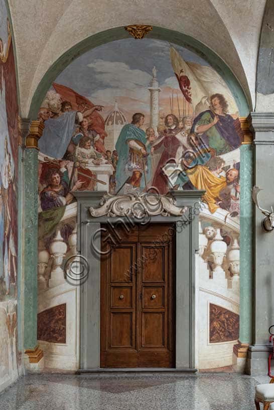 Affresco del Volterrano a Firenze: Giuliano e Lorenzo de' Medici sul Campidoglio