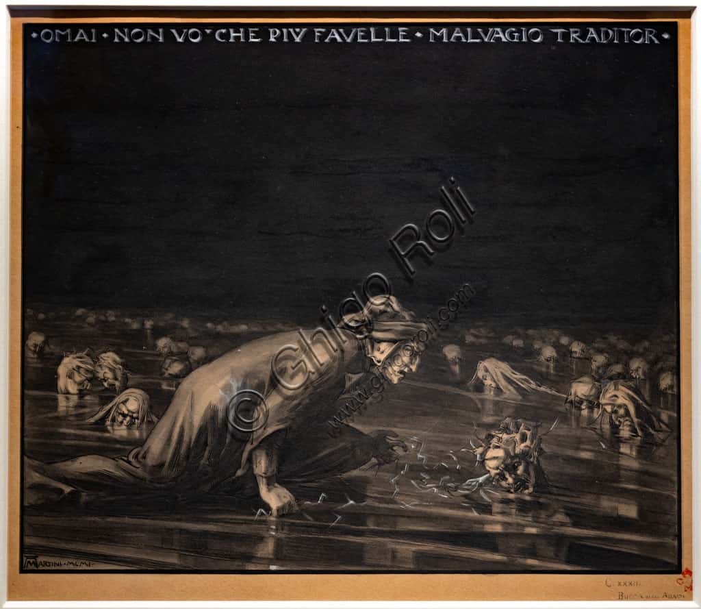 Alberto Martini's Illustration of Dante Clashing with Bocca degli Abati